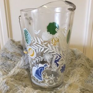 Pyrex Amish print Large clear glass pitcher